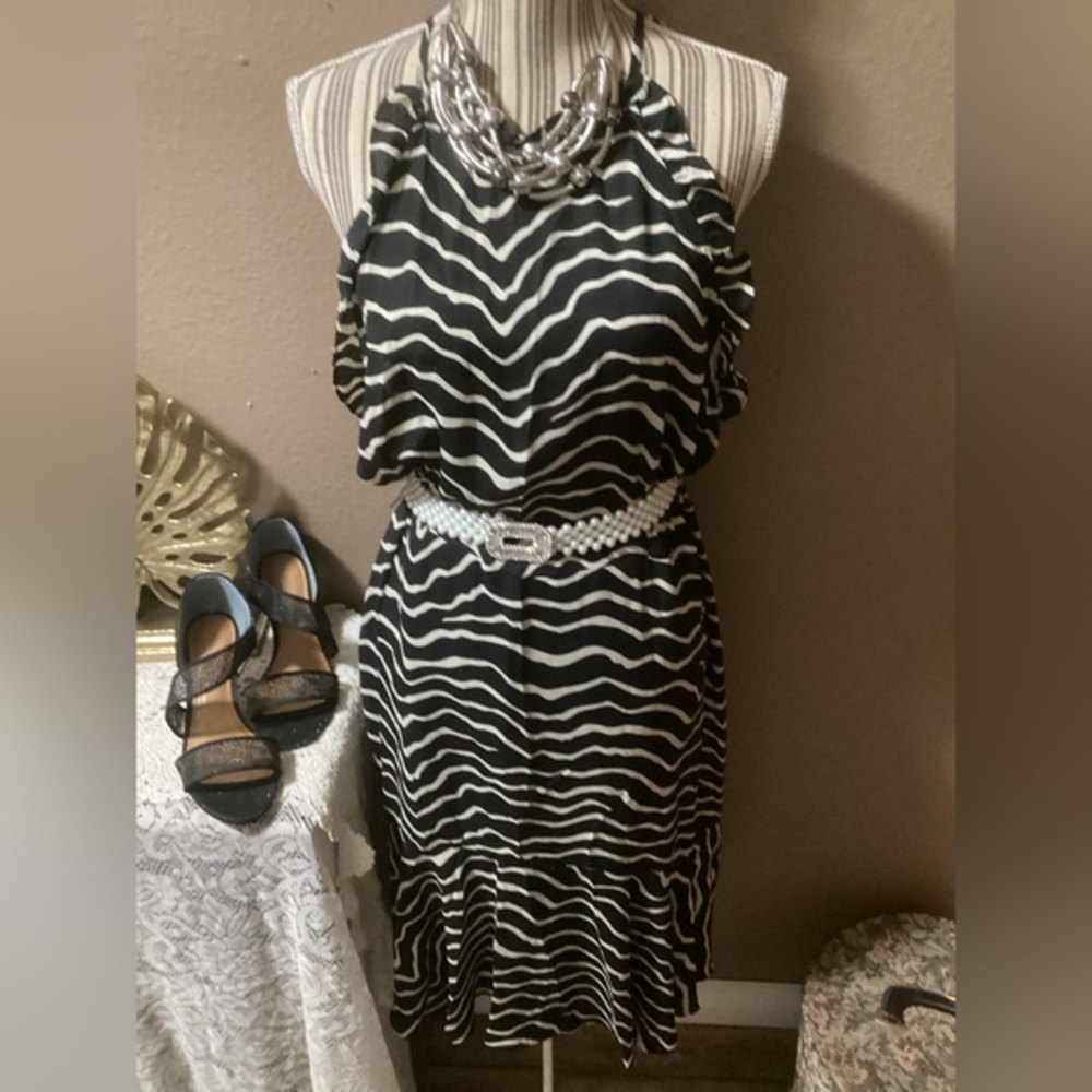 NEWT Who What Wear ZEBRA Print Midi DRESS